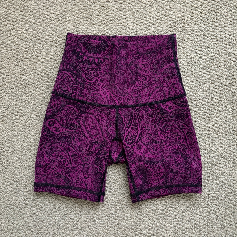 Lululemon Wunder Under 6 inch Shorts (Hi-Rise) Antique Paisley